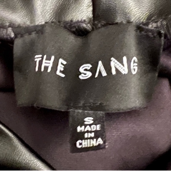 The Sang Faux Leather Paperbag Waist Trousers Blokecore Streetwear Black SZ S - Picture 9 of 9